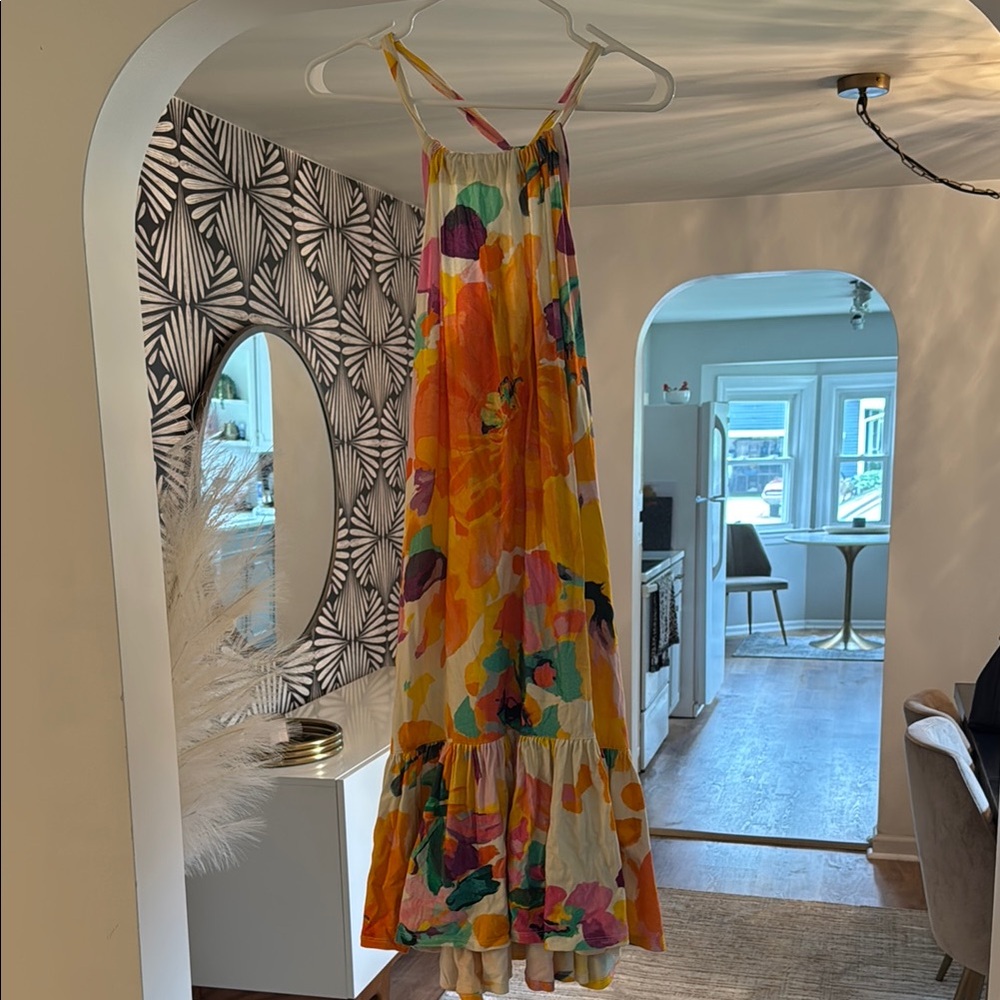 Floral Midi Dress with Vibrant Colors